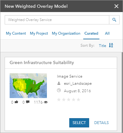 New Weighted Overlay Model pane New Weighted Overlay Model pane