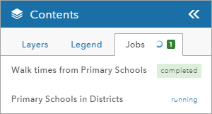 Job tab in the Contents pane Job tab in the Contents pane